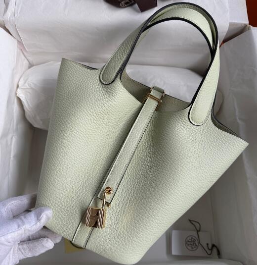 【エルメス HERMES】ピコタンロック18 PM グリネヴェ グレー系 グリーン系 ゴールド金具 (100%マシン)